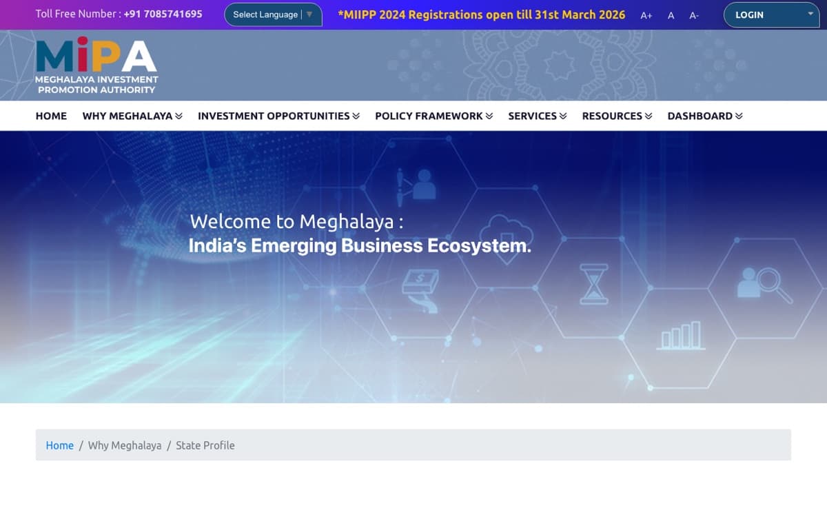 Invest Meghalaya — State profile screenshot